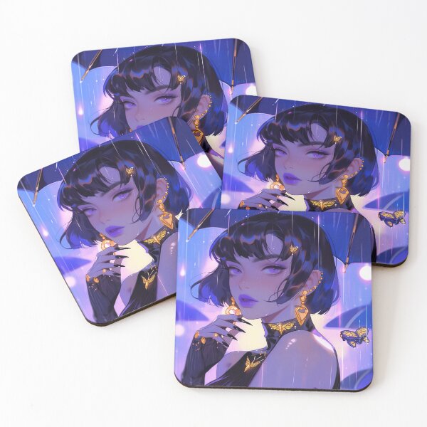 Item preview, Cool Purple Rainy Night Anime Girl designed and sold by bubblegoth.