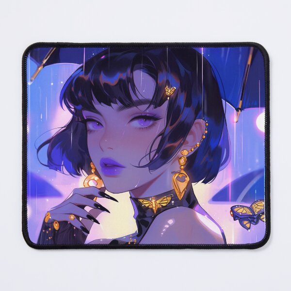 Item preview, Cool Purple Rainy Night Anime Girl designed and sold by bubblegoth.
