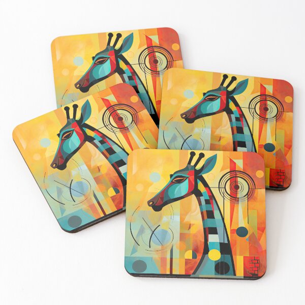 Item preview, Simplistic & Minimalistic African Giraffe Art Collection designed and sold by ArtificialGenes.