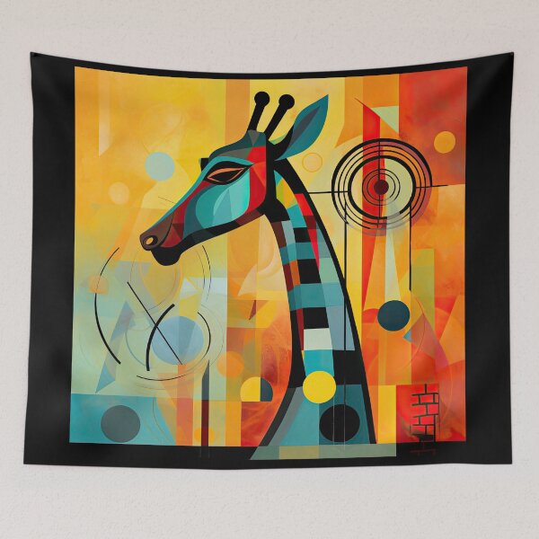Item preview, Simplistic & Minimalistic African Giraffe Art Collection designed and sold by ArtificialGenes.