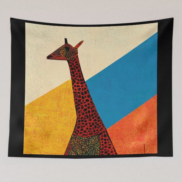 Item preview, Simplistic & Minimalistic African Giraffe Art Collection designed and sold by ArtificialGenes.