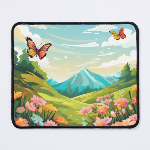 Item preview, Landscape of flowers and butterflies designed and sold by Lesness.