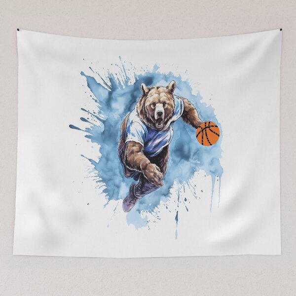Item preview, Watercolor Bear Running with Basketball designed and sold by AME ⭐⭐⭐⭐⭐.