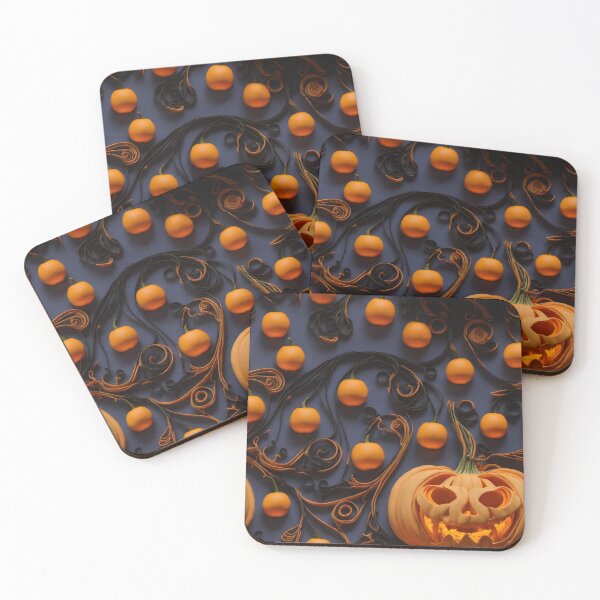 Item preview, Autumn abstract background quilling pumpkin pettern designed and sold by StickerificArt.