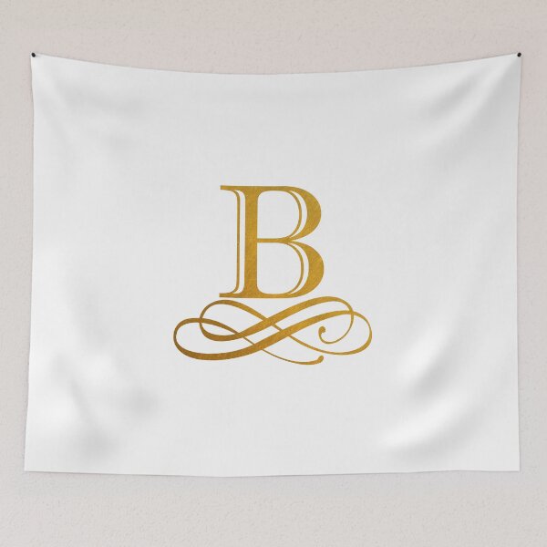 Item preview, Monogram B Gold Ribbon Flourish designed and sold by simplymonogram.