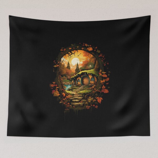 Item preview, A Halfling Hole in Autumn by Sunset - Fantasy designed and sold by Fenay Designs.
