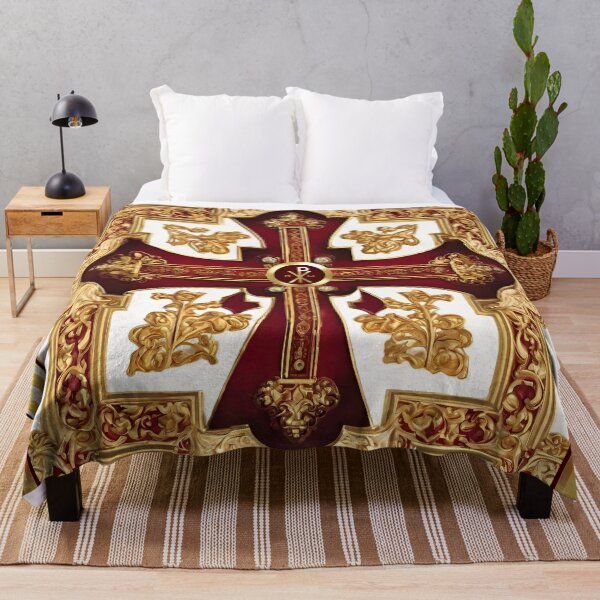 Item preview, Greek Orthodox Cross Gold White Maroon Ornate designed and sold by Yiorgos Designs.