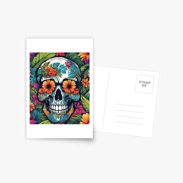 Item preview, Floral and Colorful Skull in the Jungle designed and sold by AllureLab.