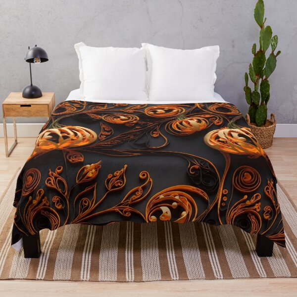 Item preview, Autumn abstract background quilling pumpkin pettern designed and sold by StickerificArt.