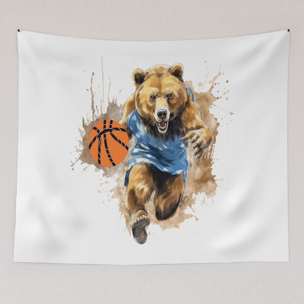 Item preview, Watercolor Bear Running with Basketball designed and sold by AME ⭐⭐⭐⭐⭐.