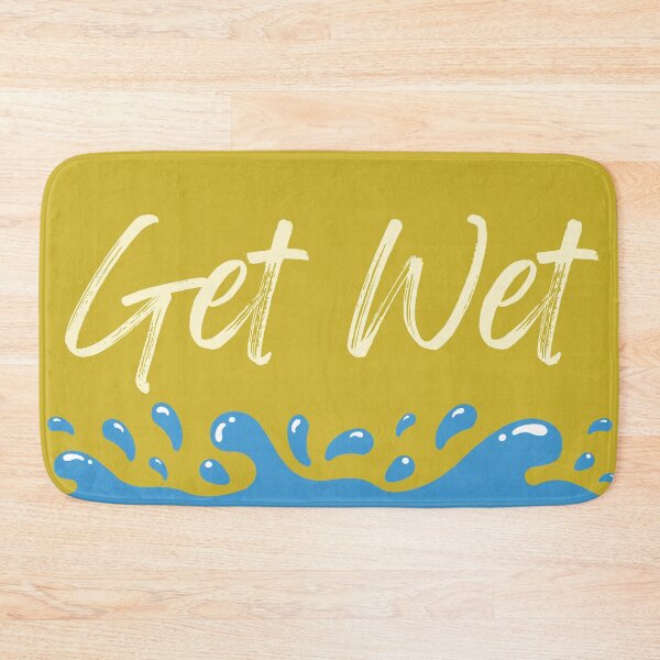 Item preview, Get Wet Water Splash Bright Goldenrod Script designed and sold by Sunshine-Dreams.