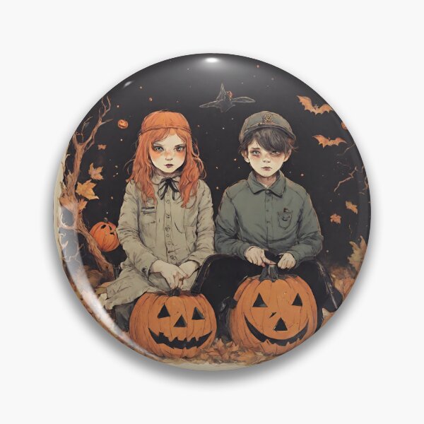 Artikelvorschau, Gruselige Halloween-Mädchen-Jungen-Kinder und Kürbisse 1 entworfen und verkauft von HDMarta.