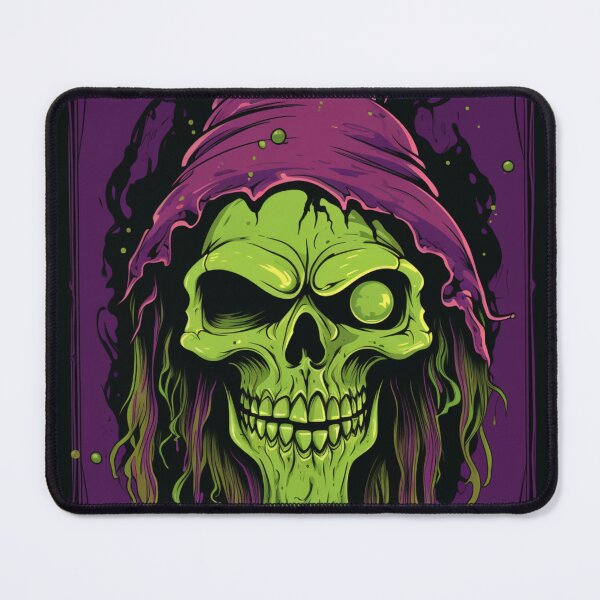 Item preview, Emerald Visage under the Sorcerer's Hat: A Black and Purple Framed Enigma designed and sold by Nikkitekoa22.
