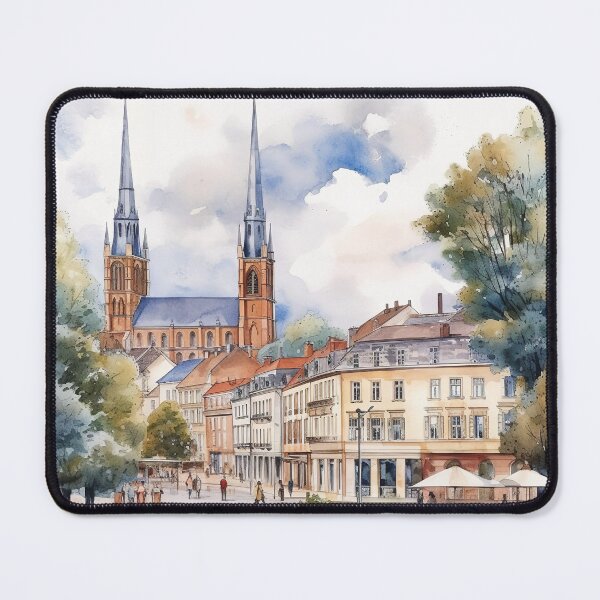 Item preview, Market church Wiesbaden: Watercolor harmony designed and sold by KatVik-Design.
