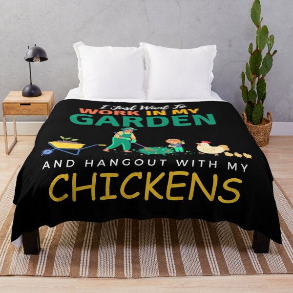 Item preview, I Just Want To Work In My Garden And Hangout With My Chickens Gardening Farming designed and sold by Wiss2Arts.