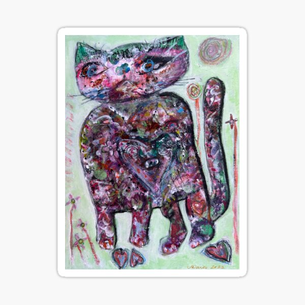 Item preview, Garden Cat - Whimsical Abstract Animal Art designed and sold by license2spell.