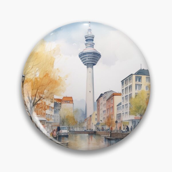 Item preview, TV tower: shadow play in watercolor designed and sold by KatVik-Design.
