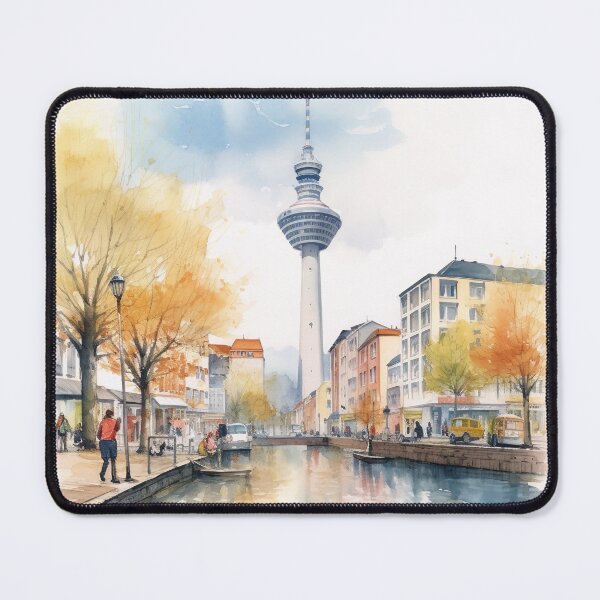 Item preview, TV tower: shadow play in watercolor designed and sold by KatVik-Design.