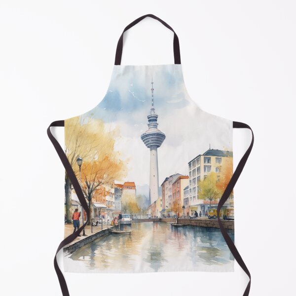 Item preview, TV tower: shadow play in watercolor designed and sold by KatVik-Design.