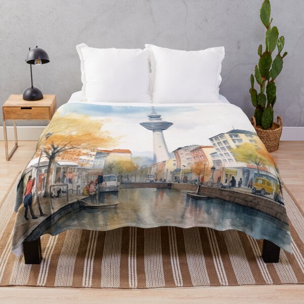 Item preview, TV tower: shadow play in watercolor designed and sold by KatVik-Design.