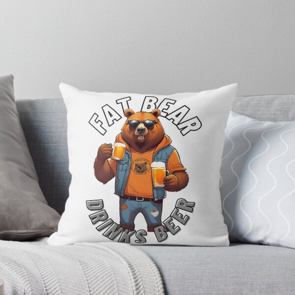 Item preview, Fat Bear Drinks Beer - Humorous Designs designed and sold by 3dozecreations.