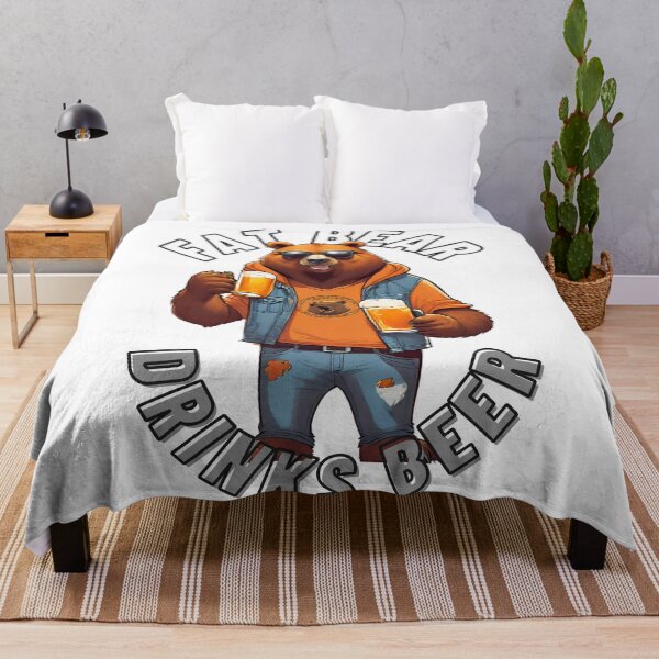 Item preview, Fat Bear Drinks Beer - Humorous Designs designed and sold by 3dozecreations.
