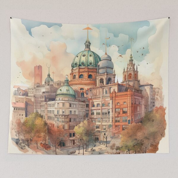 Item preview, Berlin Cathedral: Historical splendor in watercolor designed and sold by KatVik-Design.