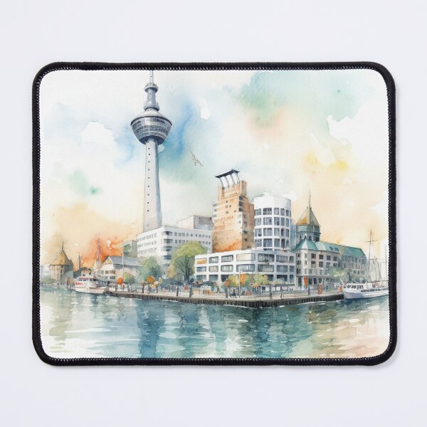 Item preview, Düsseldorf TV Tower: watercolor view designed and sold by KatVik-Design.