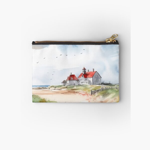 Item preview, Dune house: white domicile with red roof in watercolor designed and sold by KatVik-Design.
