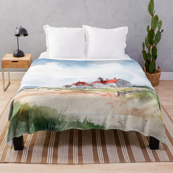 Item preview, Dune house: white domicile with red roof in watercolor designed and sold by KatVik-Design.