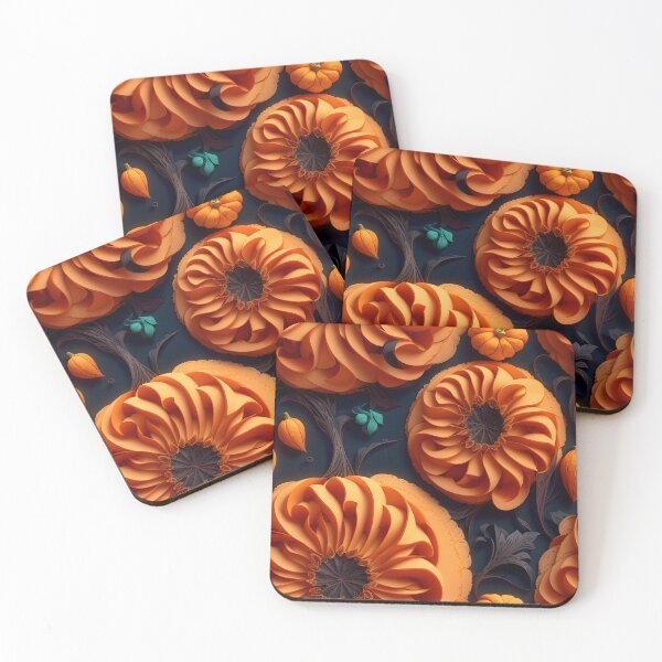Item preview, Autumn abstract background quilling pumpkin pettern designed and sold by StickerificArt.