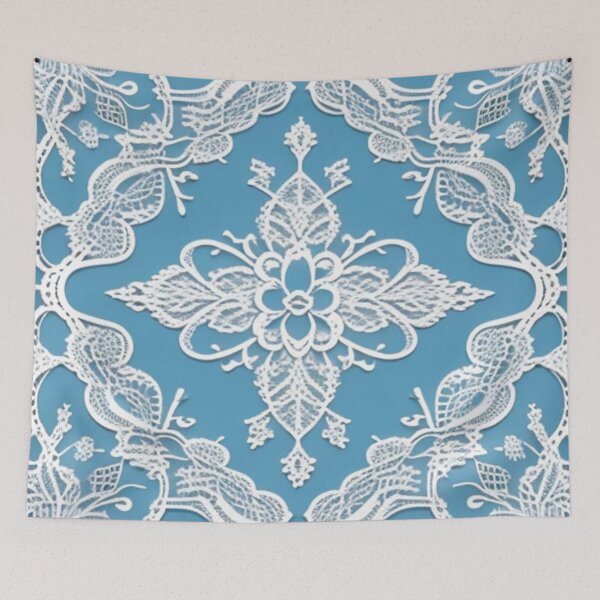 Item preview, Blue French lace  designed and sold by Roxburylane.