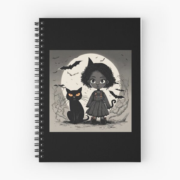 Artikelvorschau, Gruseliges Halloween-Mädchen mit Katze und Mond entworfen und verkauft von HDMarta.