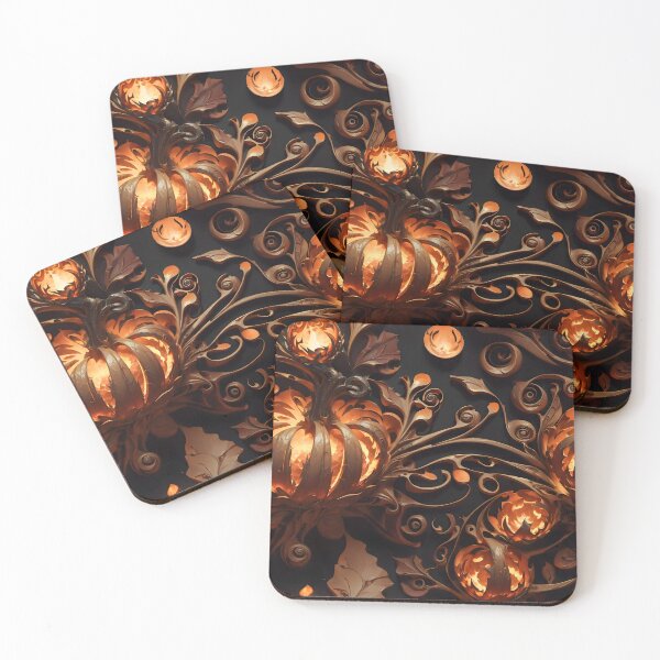 Item preview, Autumn abstract background quilling pumpkin pettern designed and sold by StickerificArt.