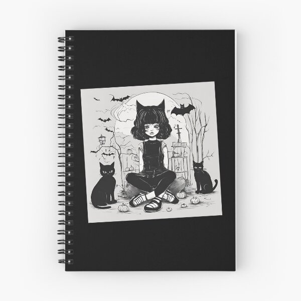 Artikelvorschau, Gruseliges Halloween-Katzenmädchen mit Katzen und Mond entworfen und verkauft von HDMarta.
