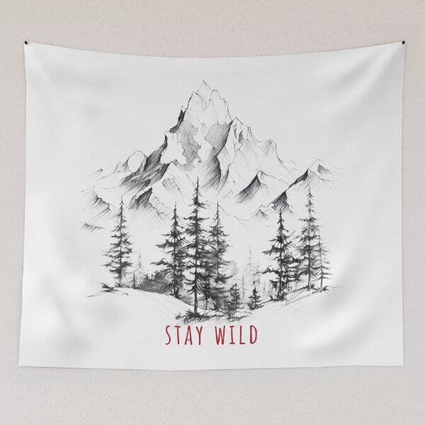 Item preview, Camping Life - Stay Wild - Snowy Mountains designed and sold by WeekendSurprise.
