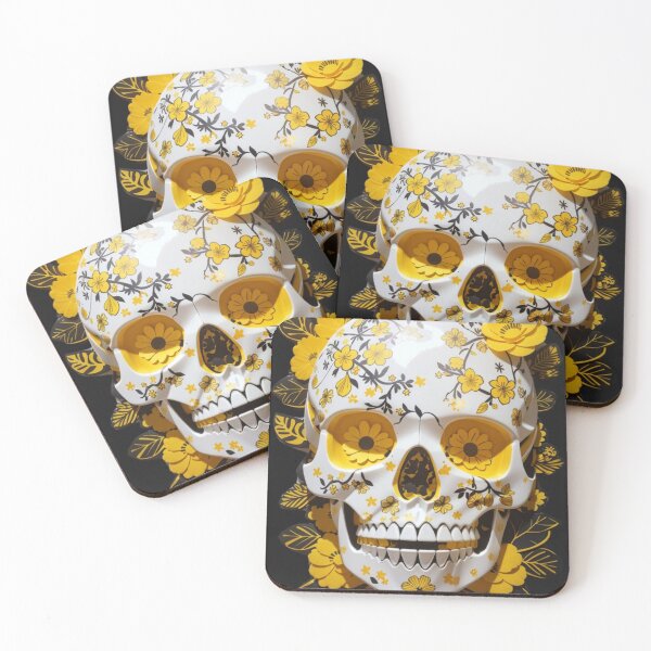 Item preview, Botanic Bones: Yellow Blooms in Skull Artistry designed and sold by ArtemExpressio.