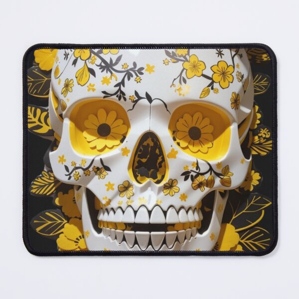 Item preview, Botanic Bones: Yellow Blooms in Skull Artistry designed and sold by ArtemExpressio.
