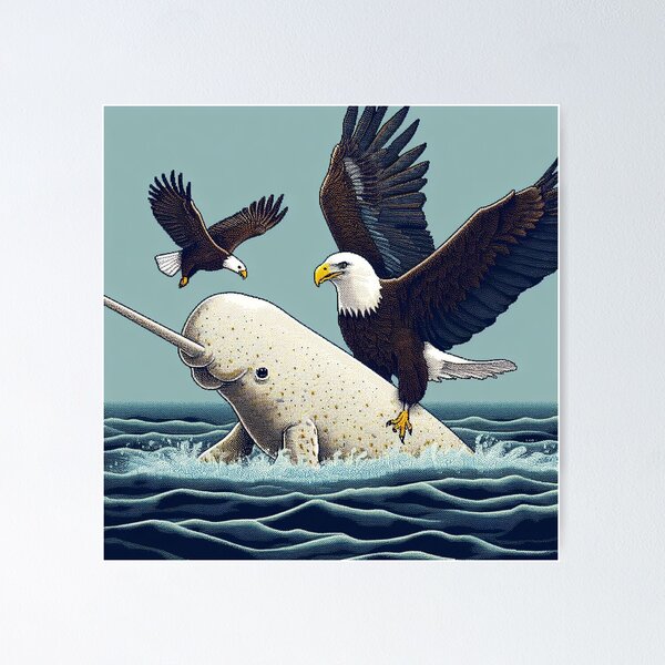 Item preview, Narwhals and Bald Eagles, Pointillism designed and sold by ComputerContent.