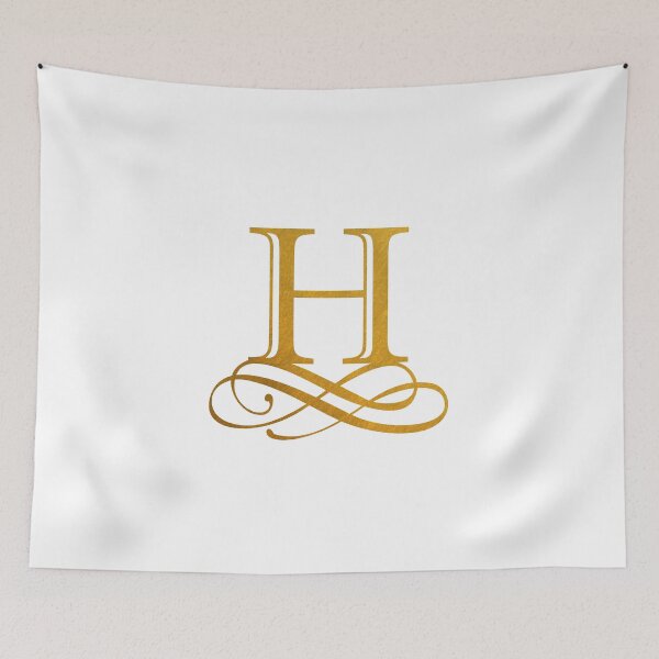 Item preview, Monogram H Gold Ribbon Flourish designed and sold by simplymonogram.
