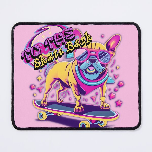 Item preview, Retro 90s Y2K Fashion Cute Funny Dog on Skateboard designed and sold by PAWsitiveCurios.