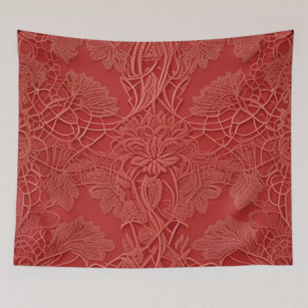 Item preview, Red French lace  designed and sold by Roxburylane.