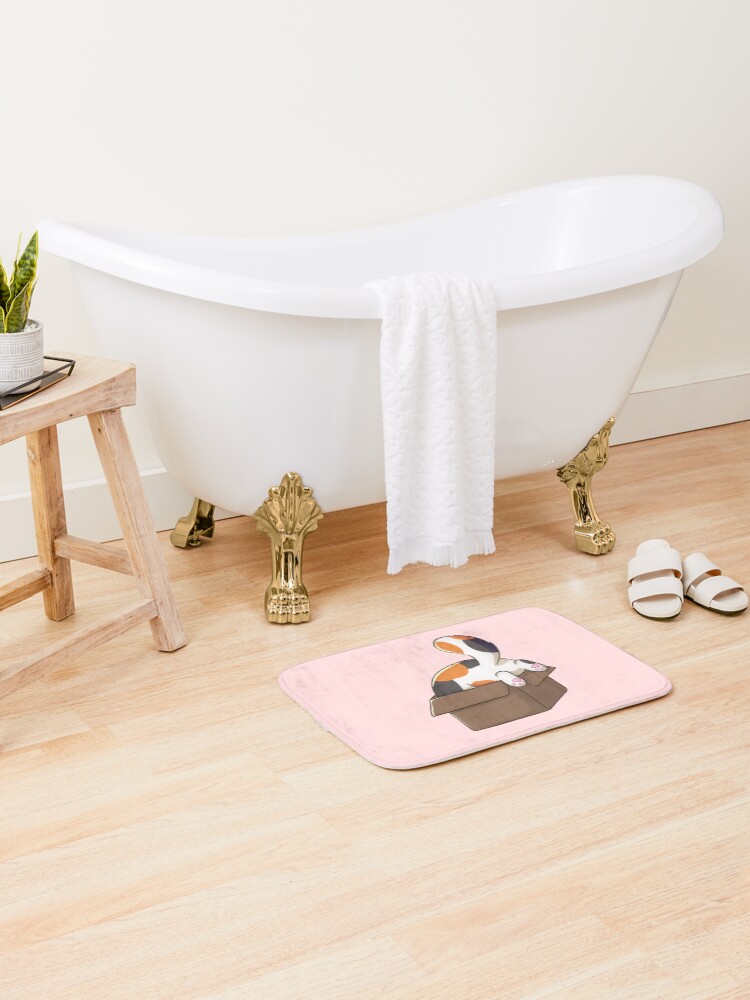 Thumbnail 2 of 6, Bath Mat, Calico Cat In Box designed and sold by Meowrye.