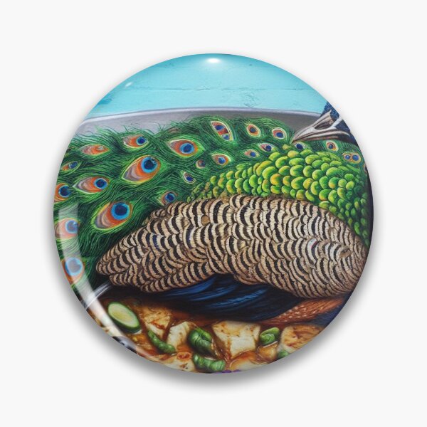 Item preview, Peacock Laying in Moussaka, Street Art designed and sold by ComputerContent.