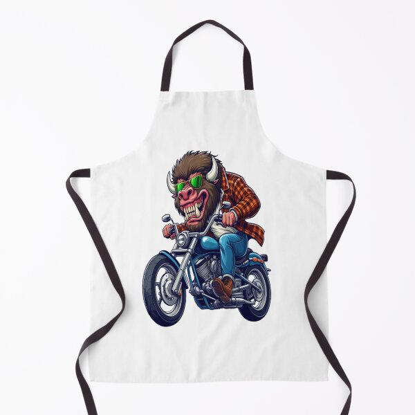 Item preview, American bison Riding Motorcycle Vintage Subversive Cartoon designed and sold by kustomart.