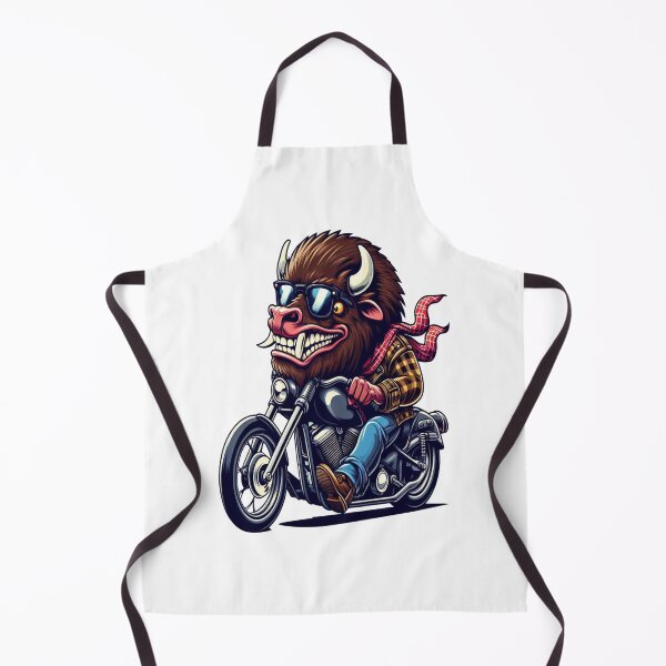 Item preview, American bison Riding Motorcycle Vintage Subversive Cartoon designed and sold by kustomart.