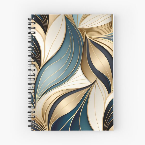 Item preview, Ornament leave patter gold blue white designed and sold by ManuelAndreas.