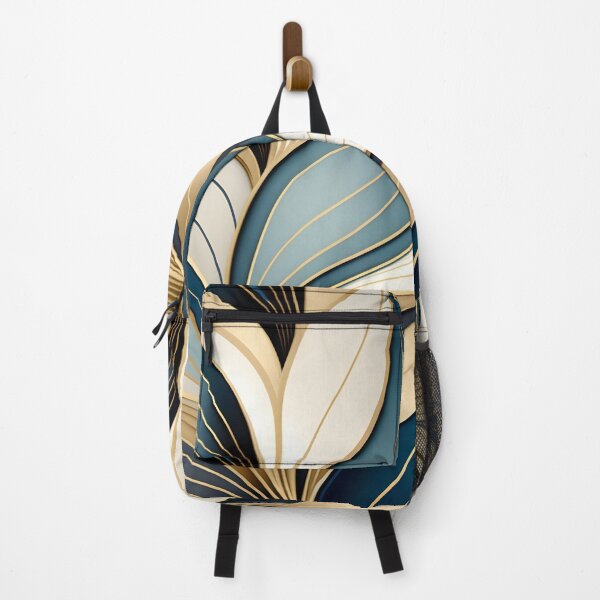 Item preview, Ornament leave patter gold blue white designed and sold by ManuelAndreas.