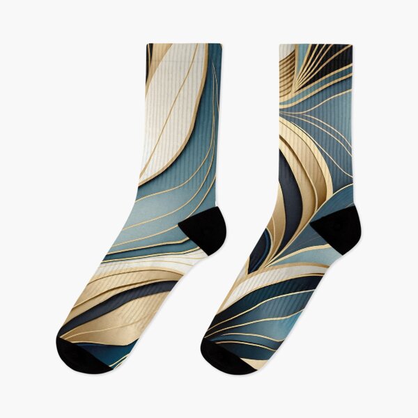 Item preview, Ornament leave patter gold blue white designed and sold by ManuelAndreas.