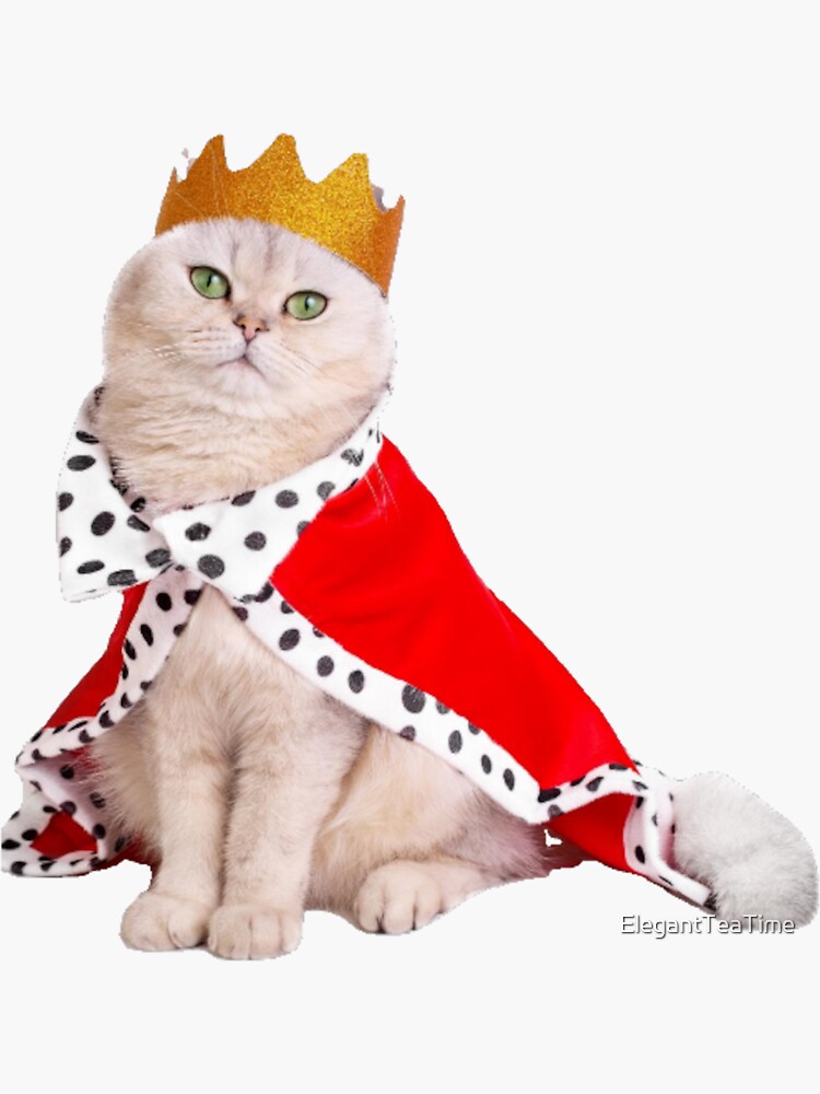 Persian Cat Dressed up as Royalty Halloween Ball Costume King or Queen Sticker for Sale by ElegantTeaTime Redbubble